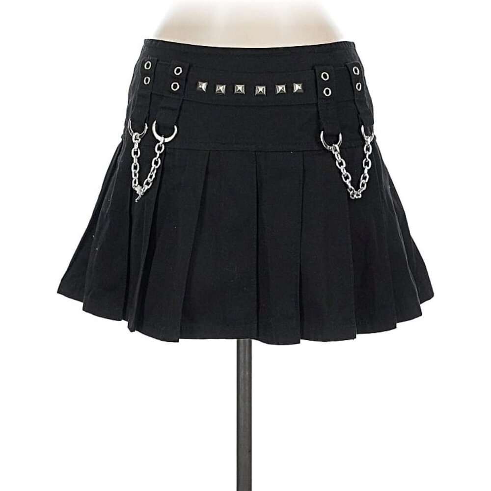 Pleated Chain Studded Skirt Medium STEAMPUNK GOTH Y2K VINTAGE RARE NWOT NEW